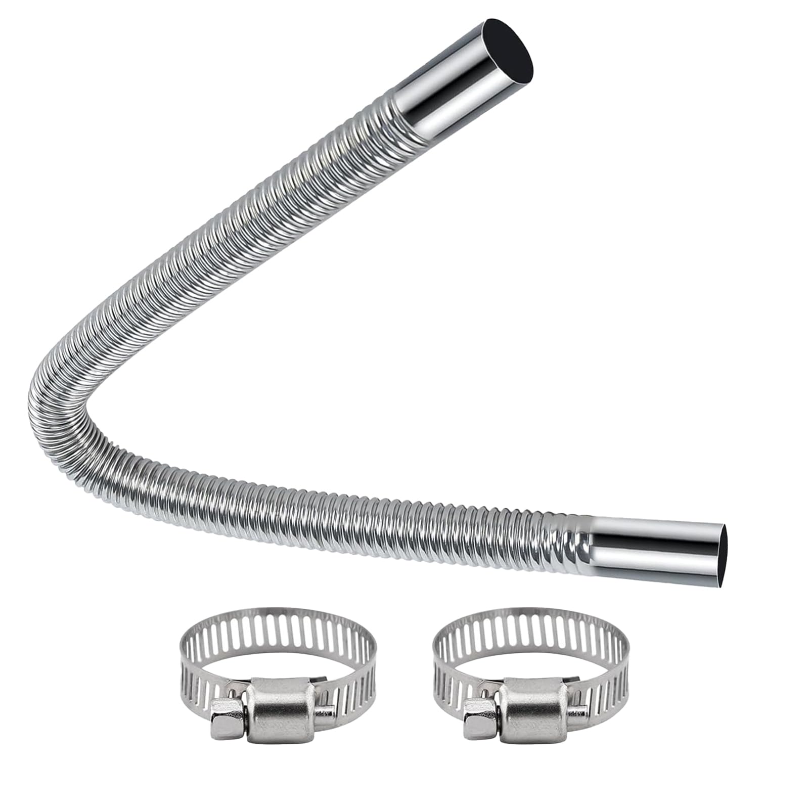 ALI2 Auspuffschlauch für Generator - 50CM Auspuffschlauch Zusatzheizung Auspuff Edelstahl Auspuff Schalldämpfer - Auto Auspuffrohr mit zwei Edelstahlschellen für Dieselheizung von ALI2