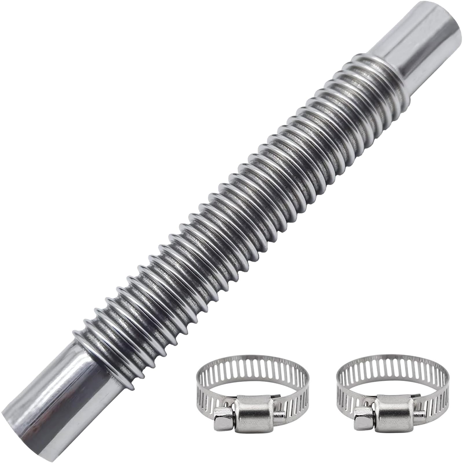 ALI2 Auspuffschlauch für Generator - ALI2 22.5CM Auspuffschlauch Zusatzheizung Auspuff Edelstahl Auspuff Schalldämpfer - Auto Auspuffrohr mit zwei Edelstahlschellen für Dieselheizung von ALI2