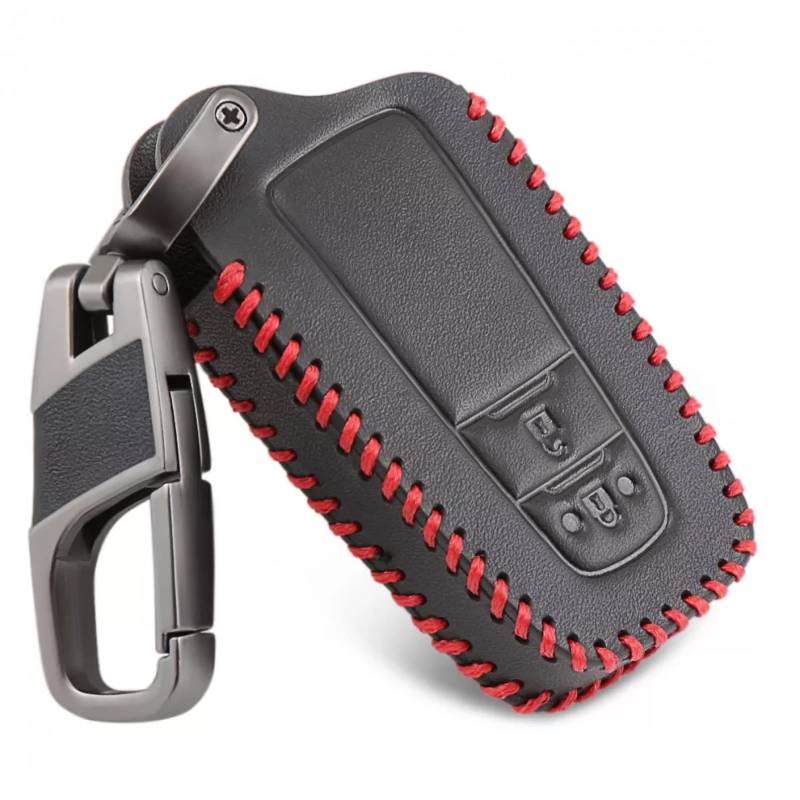 ALIANQ Leder Auto Remote Key Protector Case Cover Shell Schlüsselanhänger Zubehör für Toyota Camry CHR Prius Corolla RAV4 Prado 2017-2019 von ALIANQ