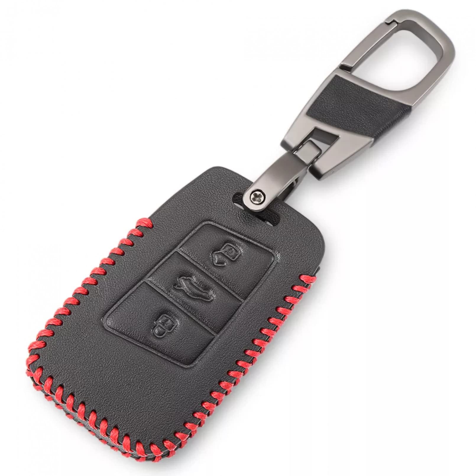 Leder Auto Remote Key Protector Case Cover Shell Schlüsselanhänger Zubehör für Volkswagen für VW Tiguan MK2 Magotan Passat B8 CC 2017 2018 2019 2020 für Skoda Superb A7 von ALIANQ