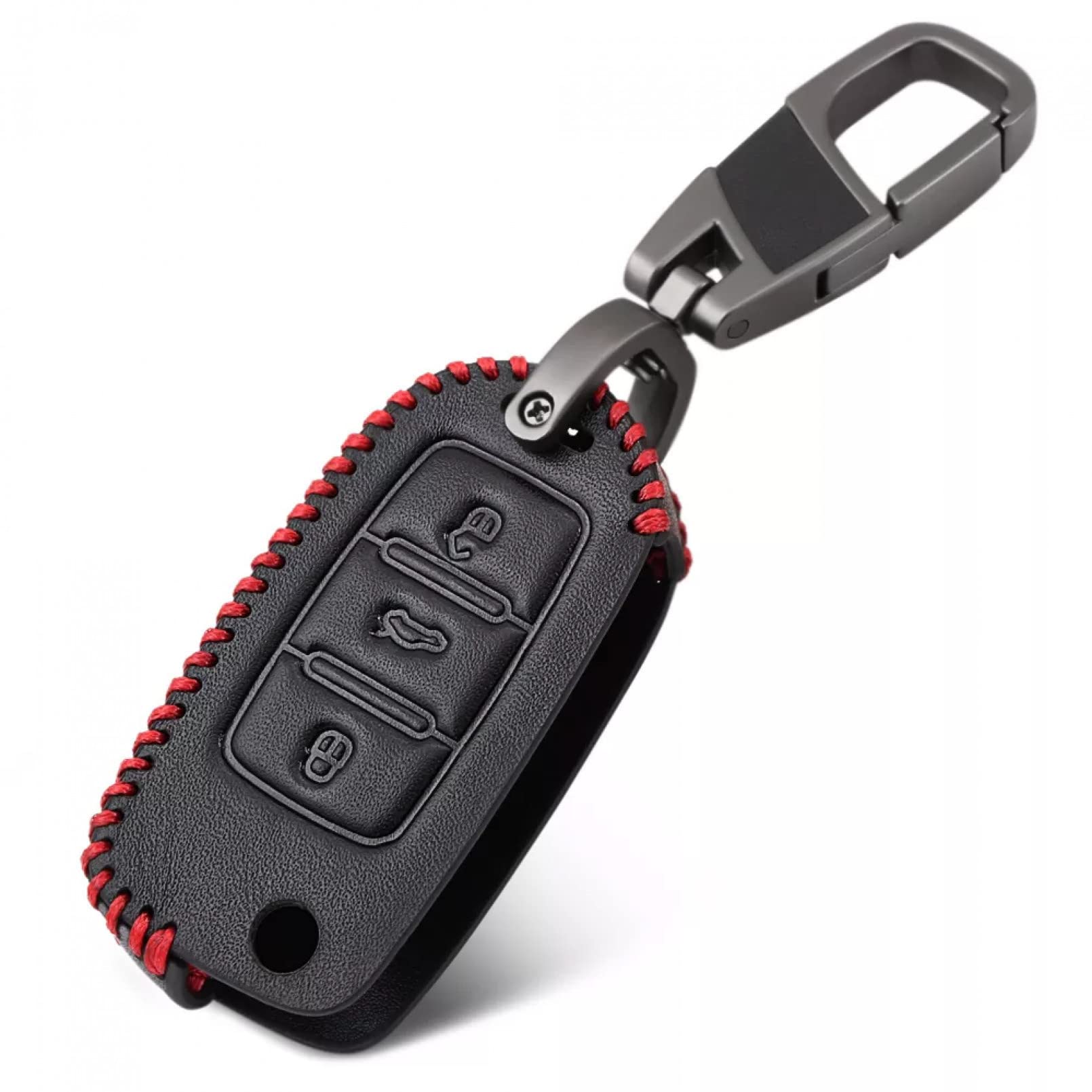 ALIANQ Leder Auto Remote Key Protector Case Cover Shell Schlüsselanhänger für VW Golf 5 7 Bora MK6 7 Jetta Polo Passat B5 B6 B8 für Skoda Octavia A5 Fabia für SEAT Ibiza Leon, 3 Buttons ALIANQ Leder Auto Remote Key Protector Case Cover Shell Schlüsselanhänger für VW Golf 5 7 Bora MK6 7 Jetta Polo Passat B5 B6 B8 für Skoda Octavia A5 Fabia für SEAT Ibiza Leon, 3 Buttons von ALIANQ