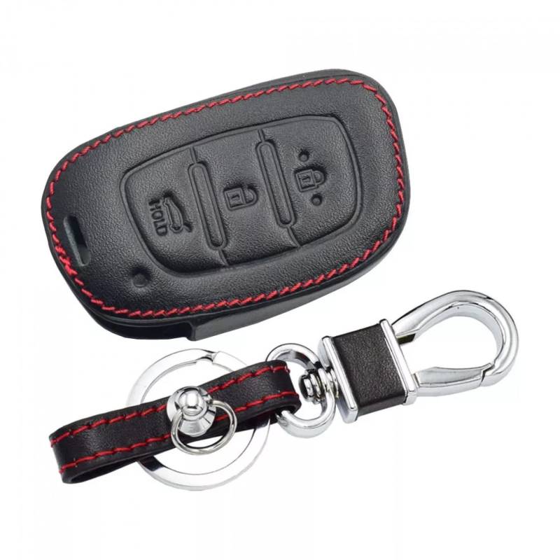 Leder Autoschlüssel Fall 3 Tasten Fernbedienung Fobs Abdeckung Tasche   Schlüsselanhänger Auto Zubehör für Hyundai I10 Tucson I30 IX25 IX35 Mistra Verna von ALIANQ