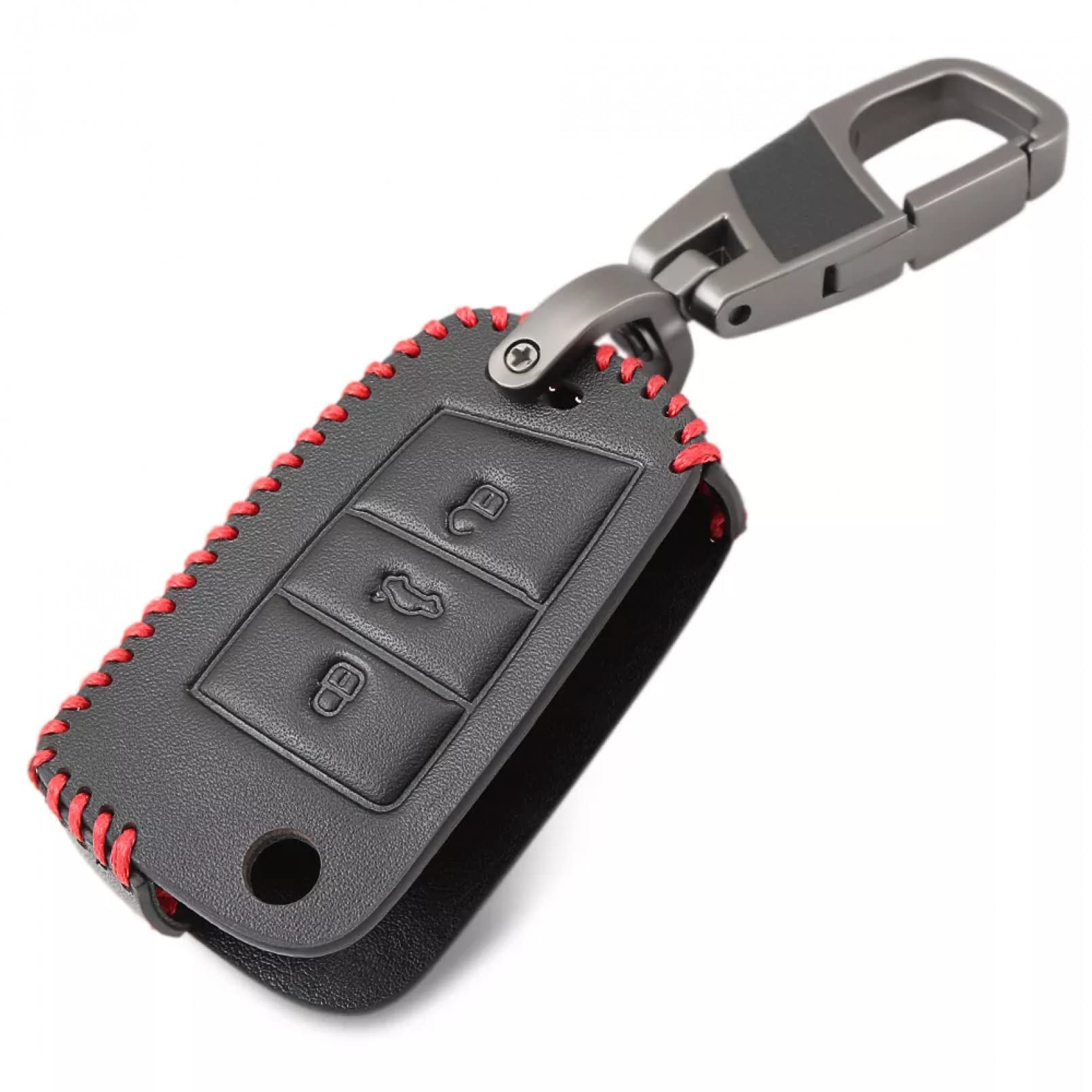 Leder Autoschlüssel Fall Abdeckung für VW Polo Golf 7 MK7 Tiguan Passat für Skoda Octavia Kodiaq Karoq für Seat Ateca Leon Remote Key Bag Shell von ALIANQ