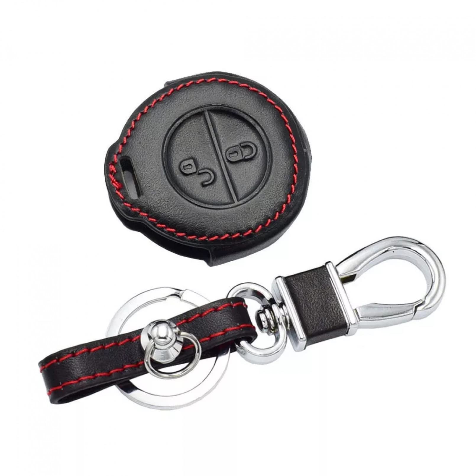 ALIANQ Leder Autoschlüssel Fall Remote Fob Shell Cover Schlüsseltasche Schlüsselanhänger Zubehör 2 Tasten für Mitsubishi Colt Warior Carisma Spacestar von ALIANQ