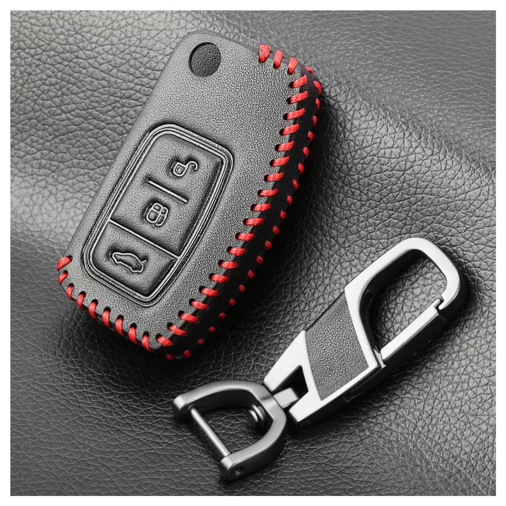 ALIANQ Leder Autoschlüssel Fall Shell Cover Fit für Ford Fiesta Focus MK2 Mondeo Kuga Galaxy C-Max S-Max 3 Tasten Remote Shell Fob ALIANQ Leder Autoschlüssel Fall Shell Cover Fit für Ford Fiesta Focus MK2 Mondeo Kuga Galaxy C-Max S-Max 3 Tasten Remote Shell Fob von ALIANQ