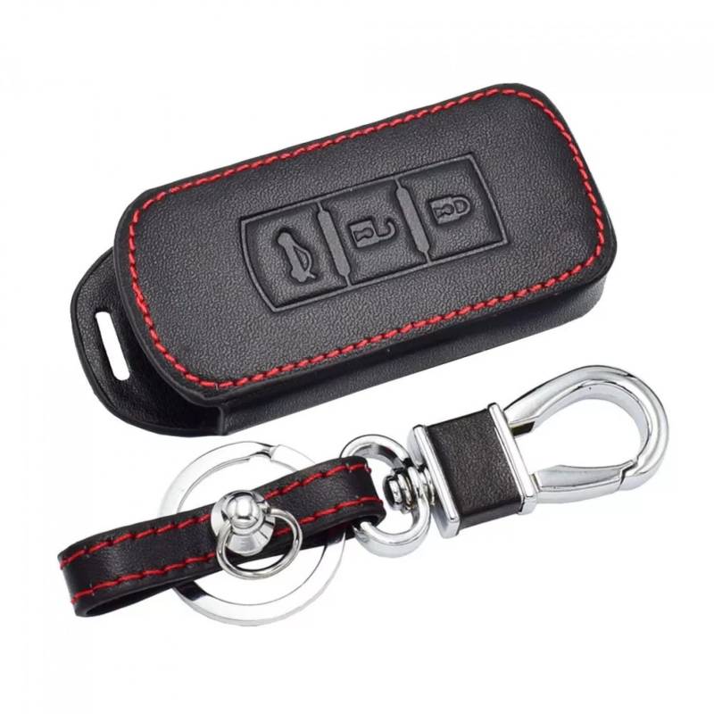 Leder Autoschlüssel Fall Smart Remote Fob Cover Schlüsselanhänger Tasche 3 Tasten für Mitsubishi Outlander Lancer 10 Pajero Sport ASX RVR L200 von ALIANQ