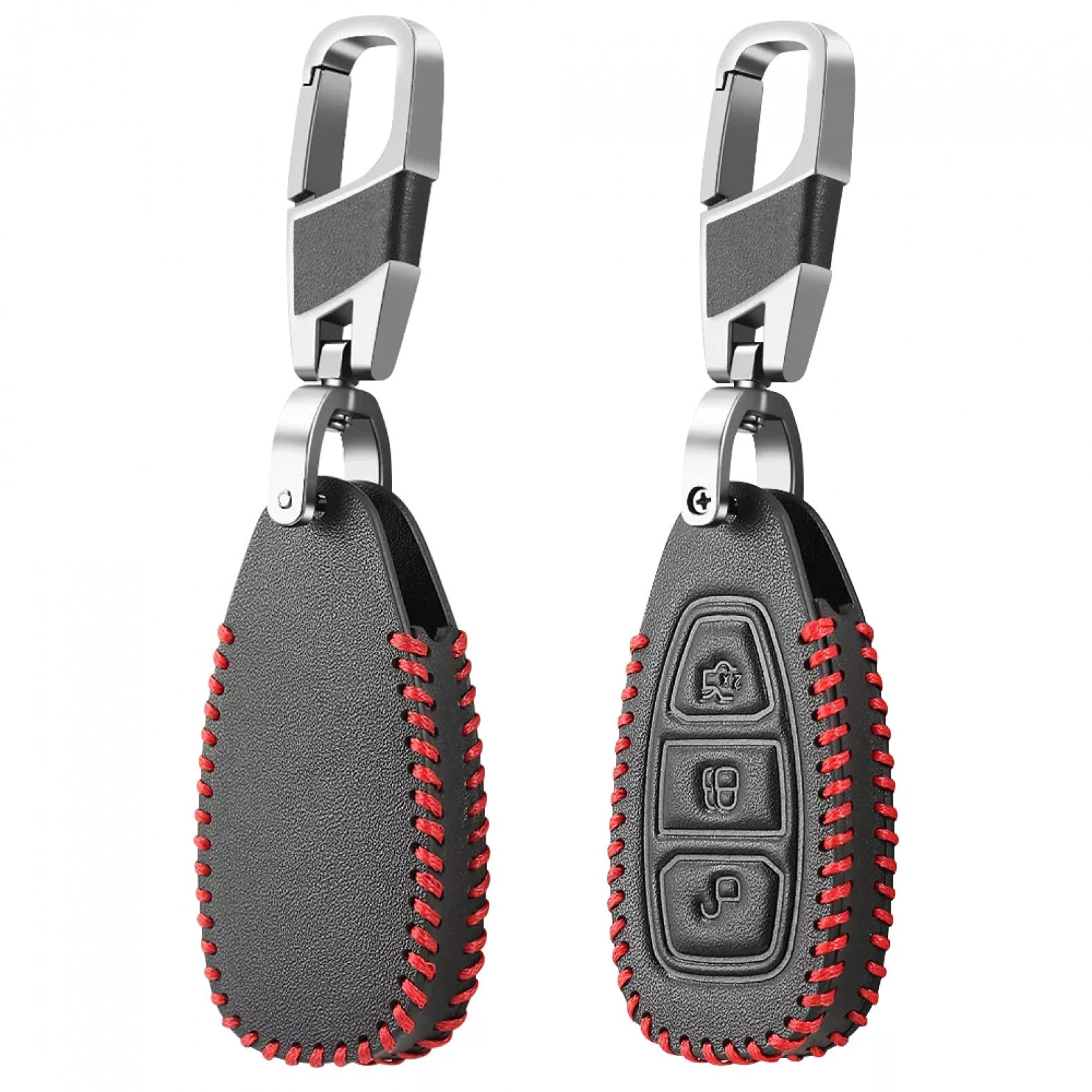 ALIANQ Leder Autoschlüssel Hülle für Ford Focus 3 4 MK3 ST RS Kuga Escape Ecosport Fiesta 3 Tasten Auto Remote Fob Protect Cover Schlüsselanhänger ALIANQ Leder Autoschlüssel Hülle für Ford Focus 3 4 MK3 ST RS Kuga Escape Ecosport Fiesta 3 Tasten Auto Remote Fob Protect Cover Schlüsselanhänger von ALIANQ