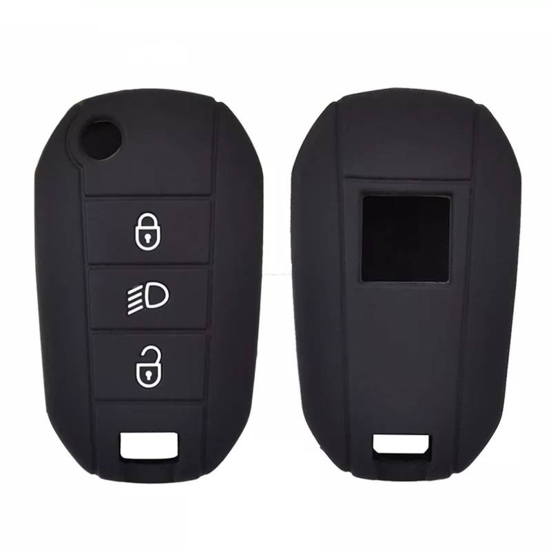 Silikon Autoschlüssel Abdeckung Fall Remote Flip Key Shell Skin Protector Auto Zubehör 3 Tasten für Peugeot 3008 208 308 RCZ 508 408 2008 407 307 4008 von ALIANQ