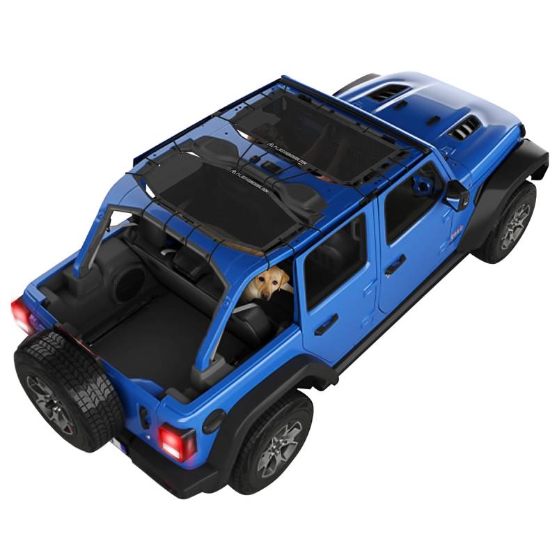 Alien Sunshade Jeep Wrangler JLU (2018–2023) vorne und hinten, Mesh-Sonnenschutz für Jeep JL Unlimited, blockiert UV, Wind, Lärm, Bikini-Jlkini-Top für Sport, Sport S, Sahara, Rubicon (Schwarz) von ALIEN SUNSHADE