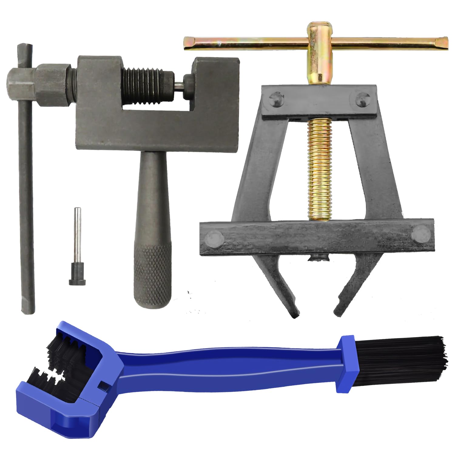ALINZO Kettennieter Motorrad Set, Kettentrenner/Nietwerkzeug + Kettenbürste/Kettensäuberungsbürste + Rollenkettenverbindungsabzieher Halter für 415 420 428 520 525 Fahrrad Go Kart ATV-Ketten ALINZO Kettennieter Motorrad Set, Kettentrenner/Nietwerkzeug + Kettenbürste/Kettensäuberungsbürste + Rollenkettenverbindungsabzieher Halter für 415 420 428 520 525 Fahrrad Go Kart ATV-Ketten von ALINZO