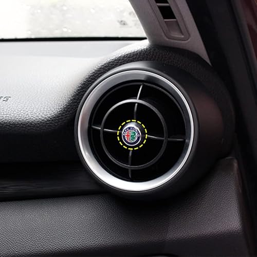 ALINZO Legierung, 4 Teiliges Auto Luftauslass Center Emblem, Dekorativer Aufkleber, Klimaanlagen-Auslass-Zierleisten-Aufkleber, Innenausstattung, Für Alfa Romeo Giulia Stelvio ALINZO Legierung, 4 Teiliges Auto Luftauslass Center Emblem, Dekorativer Aufkleber, Klimaanlagen-Auslass-Zierleisten-Aufkleber, Innenausstattung, Für Alfa Romeo Giulia Stelvio von ALINZO