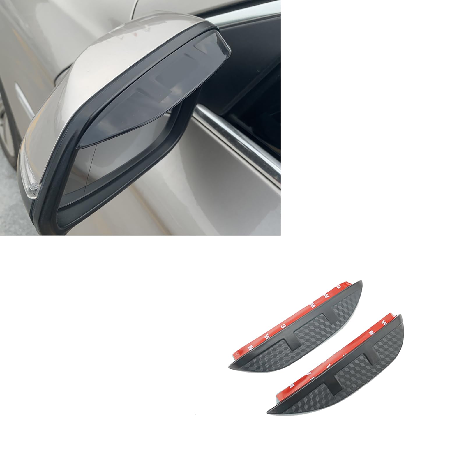 2 Packungen Auto-Seitenspiegel-Regenvisier-Kotflügel, Auto-Rückspiegel-Regen-Augenbraue, kompatibel mit Volvo XC90 2015-2023,Gloss Black von ALKOY