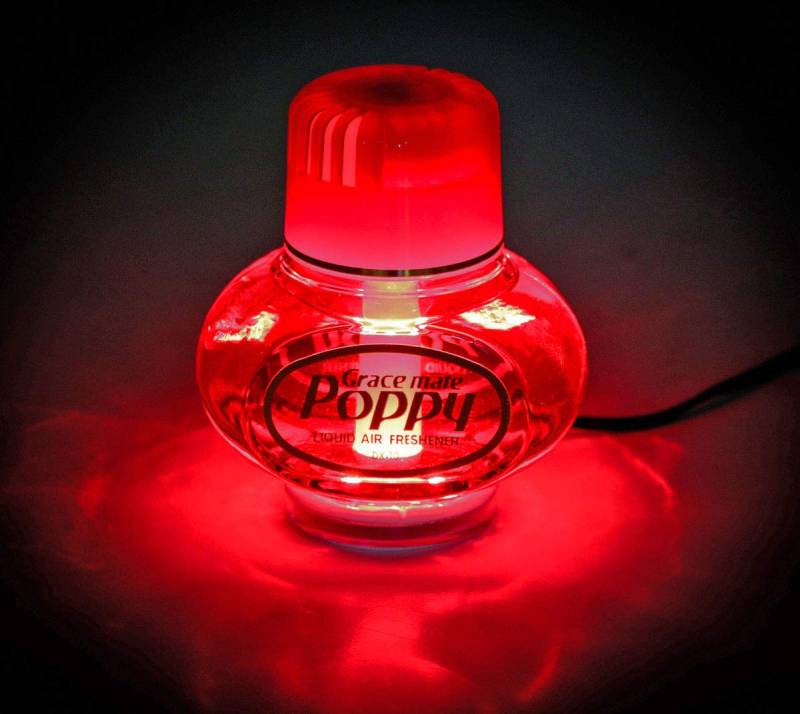 All Ride Lufterfrischer Original Poppy mit roter LED Beleuchtung, Duft Inhalt 150 ml, 24 Volt Anschluss für LKW (Duft Cattleya) von All Ride