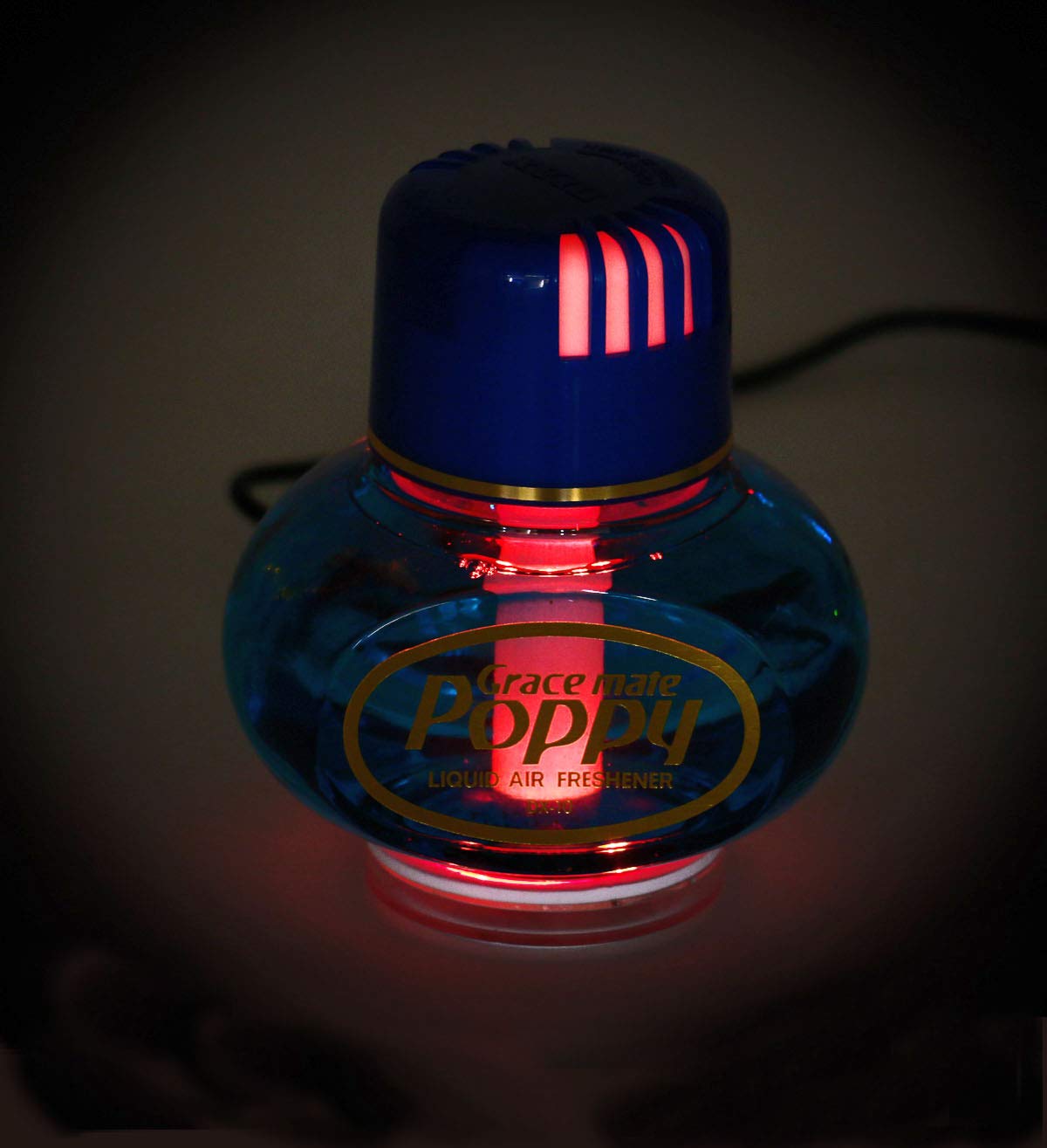 All Ride Lufterfrischer Original Poppy mit roter LED Beleuchtung, Duft Inhalt 150 ml, 24 Volt Anschluss für LKW (Duft Fresie) von All Ride