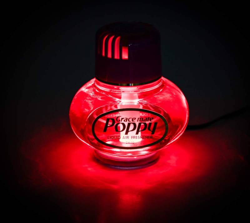 All Ride Lufterfrischer Original Poppy mit roter LED Beleuchtung, Duft Inhalt 150 ml, 24 Volt Anschluss für LKW (Duft Lavendel) von All Ride