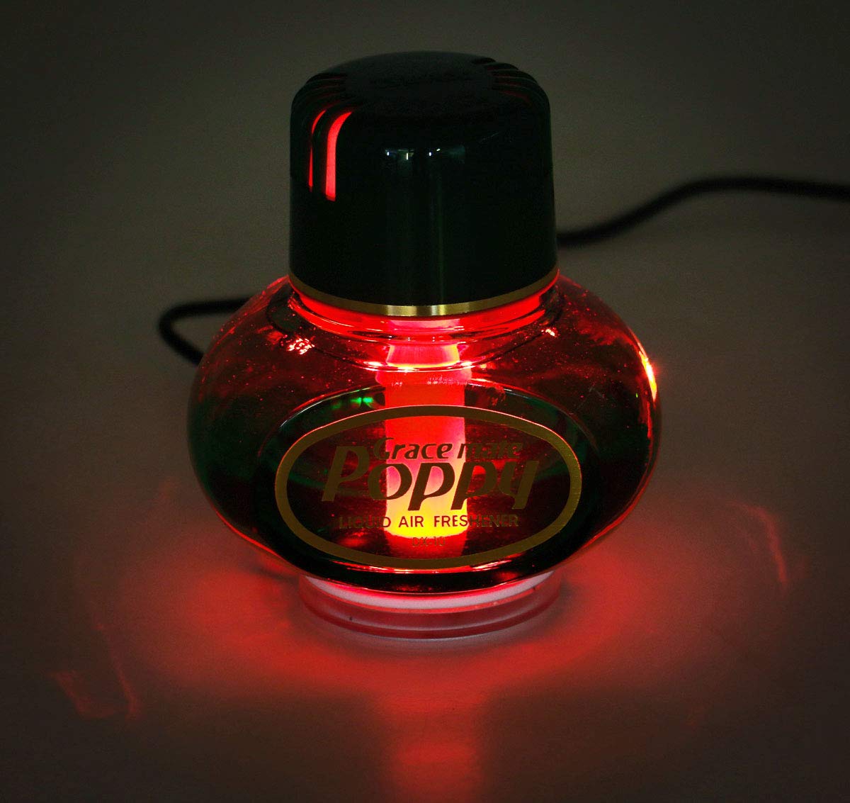 All Ride Lufterfrischer Original Poppy mit roter LED Beleuchtung, Duft Inhalt 150 ml, 24 Volt Anschluss für LKW (Duft Pinie) von All Ride