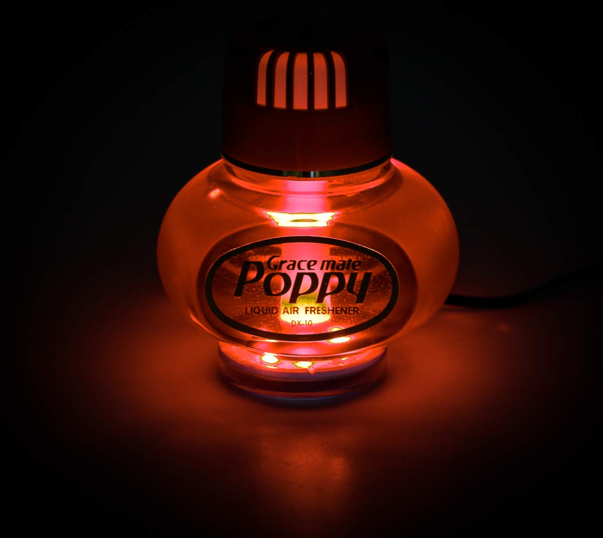 All Ride Lufterfrischer Original Poppy mit roter LED Beleuchtung, Duft Inhalt 150 ml, 24 Volt Anschluss für LKW (Duft Vanille) von All Ride