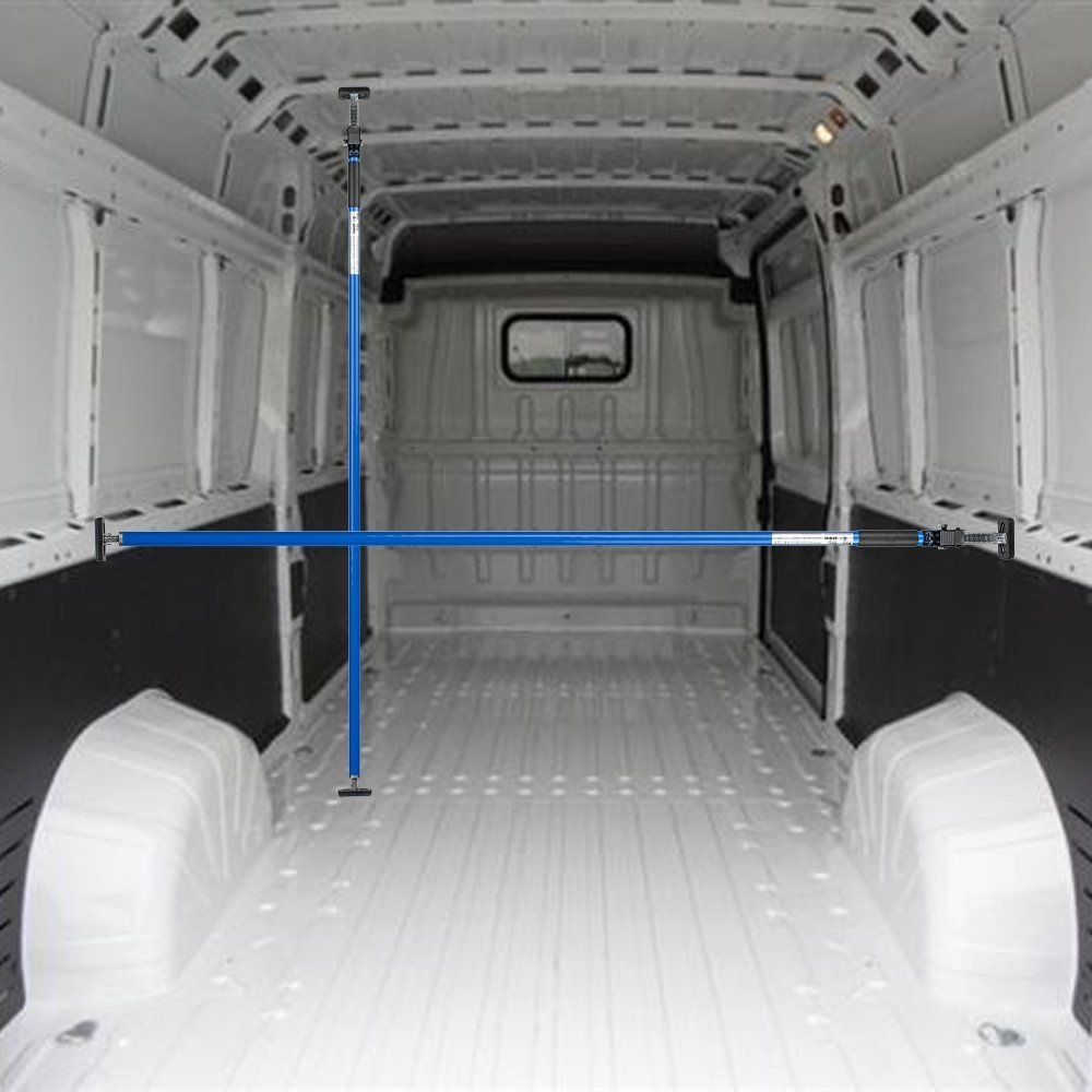 ALLEGRA Ladungssicherung und Transportsicherung für PKW LKW Anhänger und Transporter, Klemmstange Spannstange für die Tür, Ladesicherung für Auto Ausziehbar (1,00m - 1,75m, Blau) von ALLEGRA