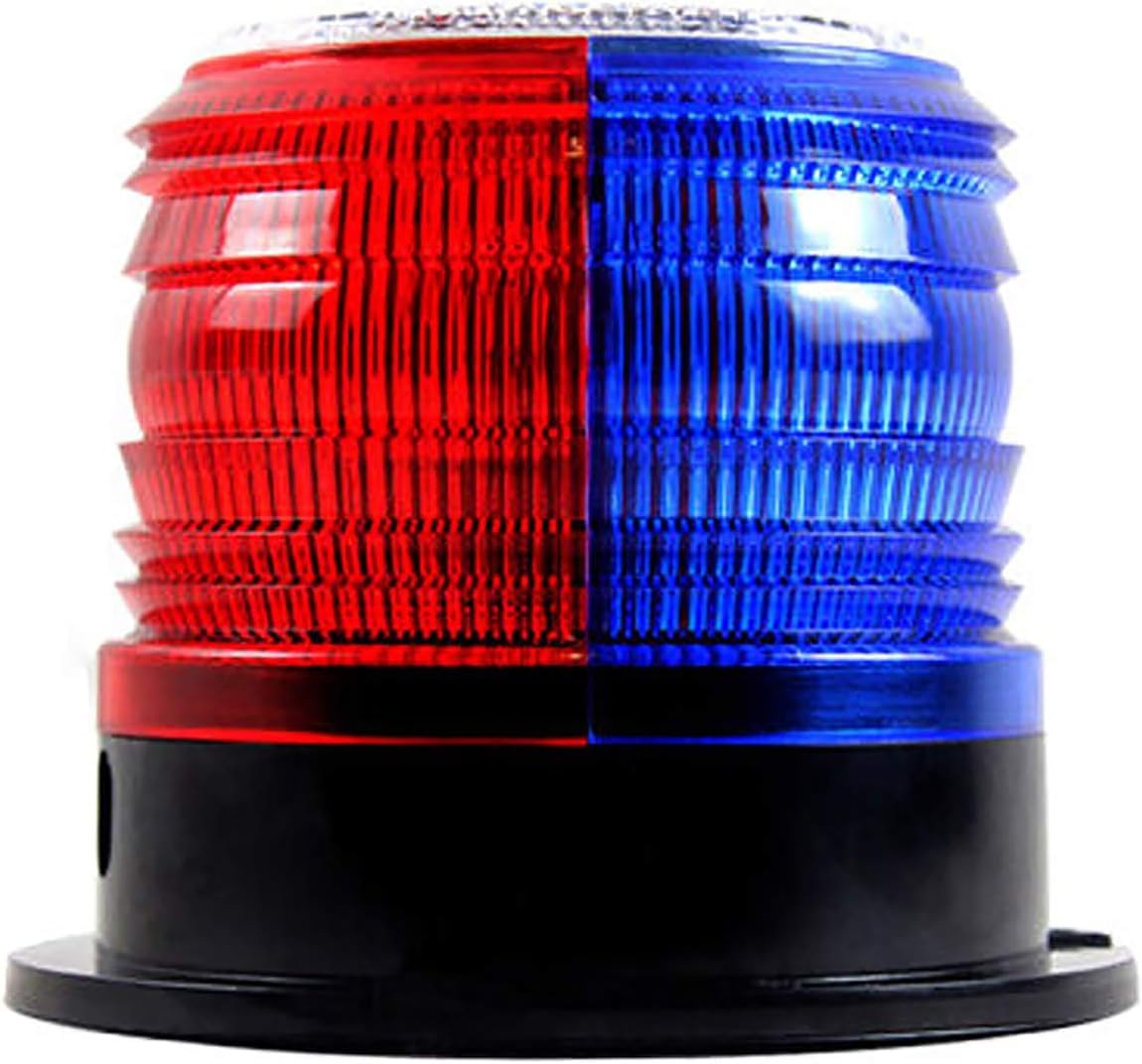 ALLOUE LED Rundumleuchte Akku, 12-24V Rot & Blau Warnleuchte Auto mit Magnetfuß für Anhänger Wohnwagen SUV von ALLOUE