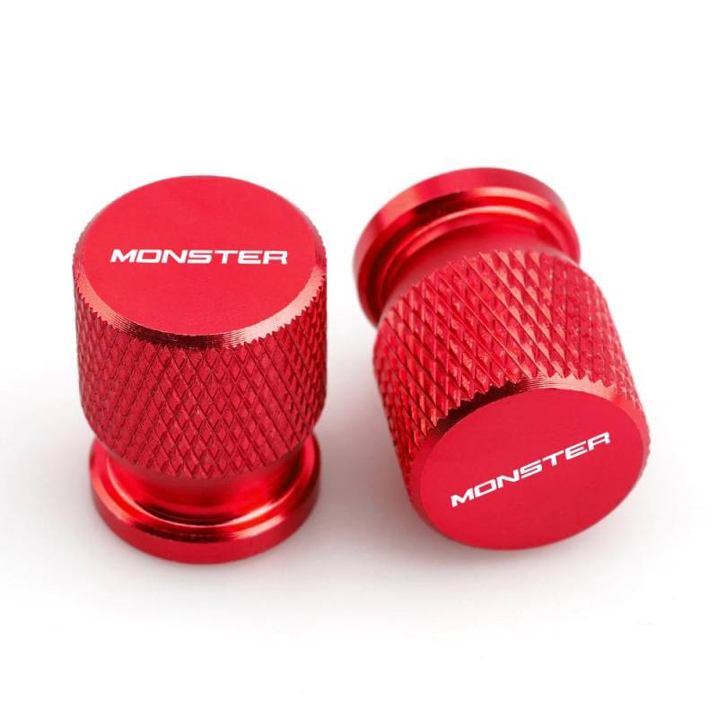 ALOEU Motorrad Ventilkappen für Ducati Monster 600 695 696 796 797 821 937 1100 1200, Motorrad Reifen Staubschutzkappe Aluminium Reifen Luftventilkappen Ventil Staubkappen Reifenventilkappen,Red von ALOEU