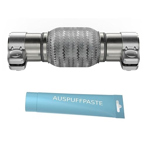 Flexrohr Universal Flexstück Wellrohr Hosenrohr Flexibles Rohr Edelstahl Interlock Ø45 x 100 x 200mm mit 2 Schellen inkl. Auspuff Kitt.Einbau ohne Schweißen Flexrohr Universal Flexstück Wellrohr Hosenrohr Flexibles Rohr Edelstahl Interlock Ø45 x 100 x 200mm mit 2 Schellen inkl. Auspuff Kitt.Einbau ohne Schweißen von ALP