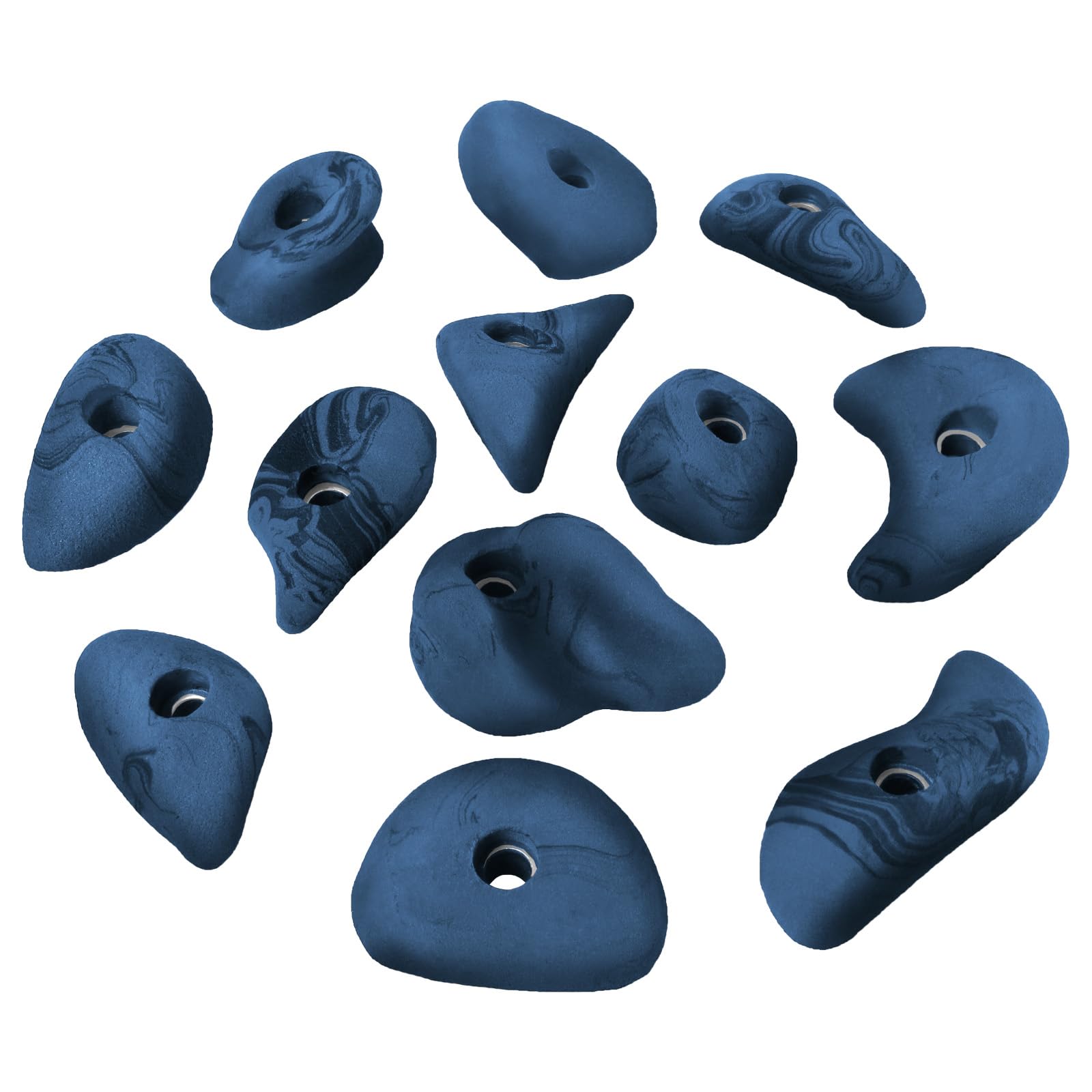 ALPIDEX 12 Klettergriffe | Klettersteine | Verschiedene Formen | Ergonomische Rundungen | Hinterschneidung - Farbe:blau-meliert ALPIDEX 12 Klettergriffe | Klettersteine | Verschiedene Formen | Ergonomische Rundungen | Hinterschneidung - Farbe:blau-meliert von ALPIDEX