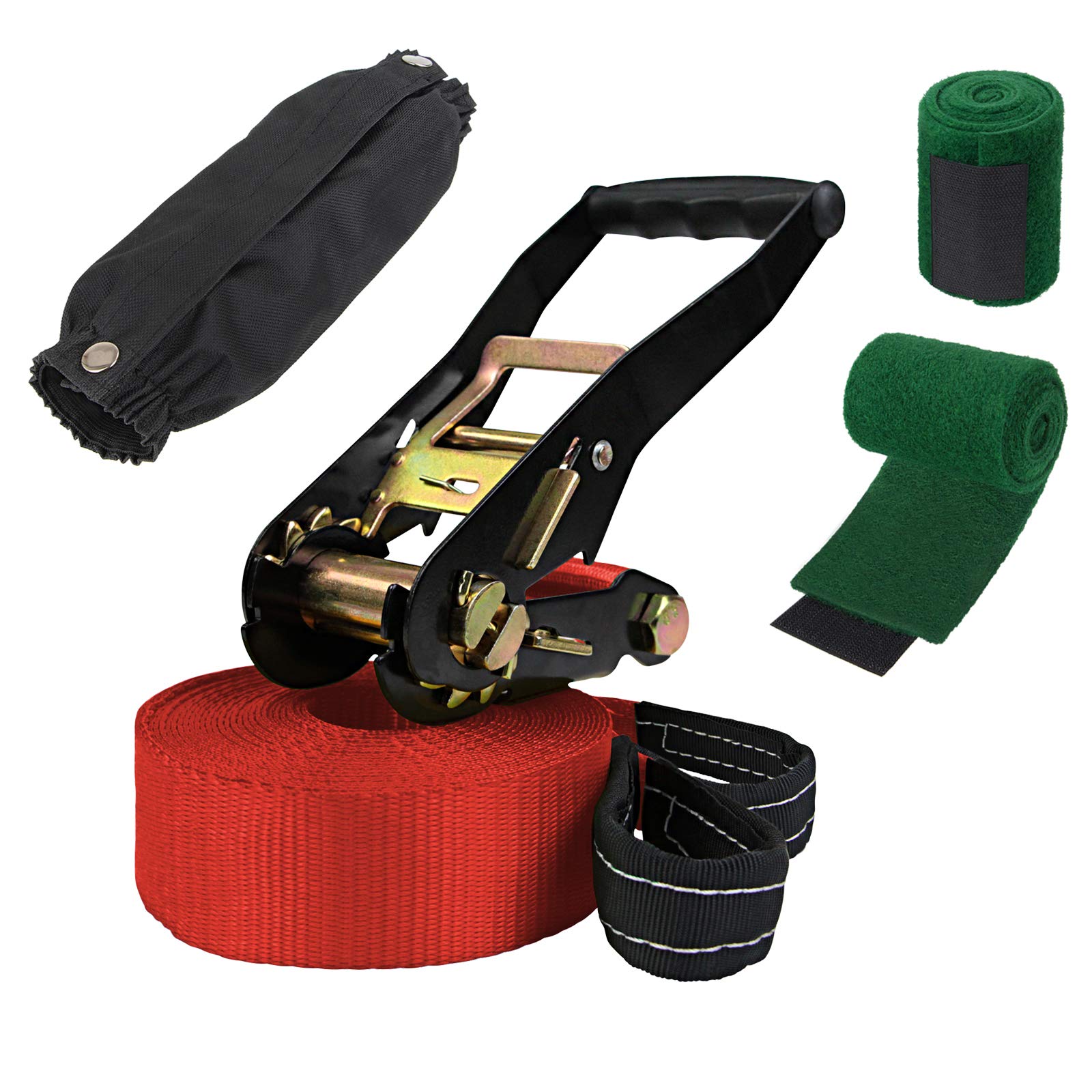 ALPIDEX Slackline 15 m 2 Tonnen + 2 x Baumschutz + Ratschenschutz 7 Jahre Garantie auf Material*, Farbe:rot ALPIDEX Slackline 15 m 2 Tonnen + 2 x Baumschutz + Ratschenschutz 7 Jahre Garantie auf Material*, Farbe:rot von ALPIDEX