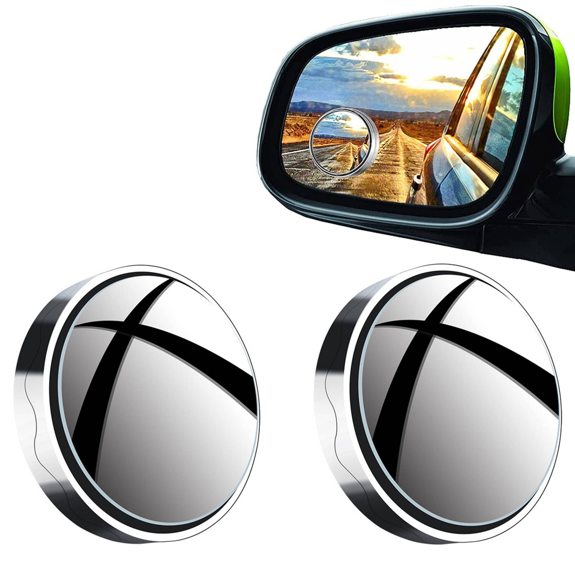 360 Degree Adjustable Wide Angle Side Mirrors Toter Winkel Spiegel Universal Blind Spot Rear View Mirror Auto Blind Spot Spiegel für Autos, LKWs, SUVs, Verkehrssicherheit – 2 Stück von ALUYF
