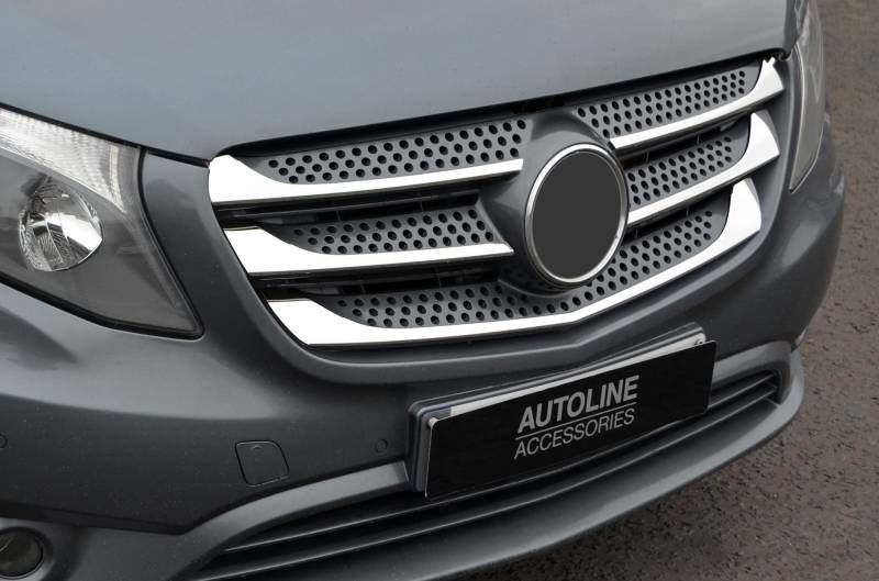 ALVM Parts & Accessories Edelstahl Chrom Kühlergrill-Akzent-Zierleisten-Set für Vito W447 (2015–20) von ALVM Parts & Accessories