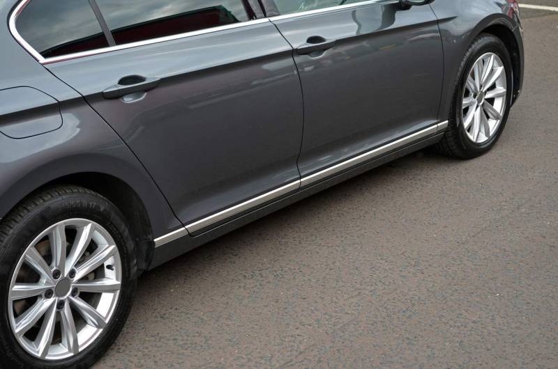 ALVM Parts & Accessories Chrom-Seitentürzierleisten für Passat B8 (ab 2016), links, Edelstahl, Chrom, Silber von ALVM Parts & Accessories