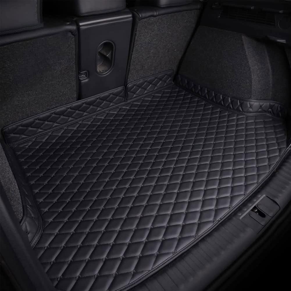 Auto Leder Kofferraummatten für Range Rover Evoque I L538 2015-2018, Kofferraumschutz Kofferraumwanne Schutzmatten All Weather Cargo Mat Innenzubehör,A/Black von ALYOOP