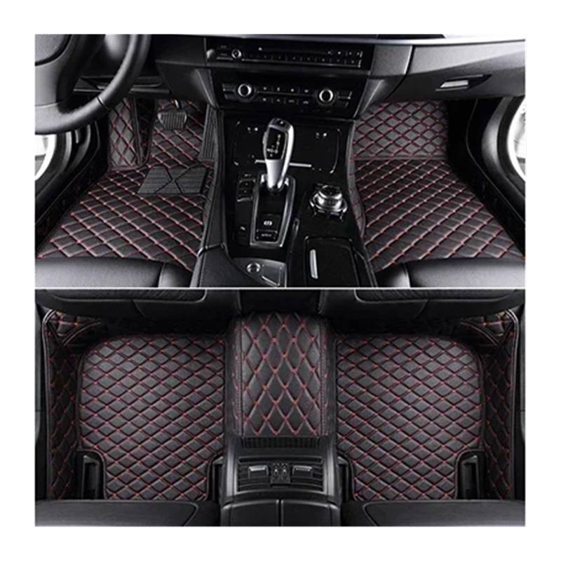 Auto Teppich Für X5 E53 1999 2000 2001 2002 2003 2004 2005 2006 Custom Car Floor Mat Automatten(Black red) von ALZZTUND