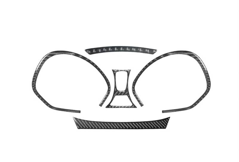Autoinnenraum Zubehör Für Ford Für Fiesta 2011 2012 2013 2014 2015 Tacho Surround Trim Streifen Carbon Faser Aufkleber Auto Innen Dekorative Auto deko innenraum(Black set A) von ALZZTUND
