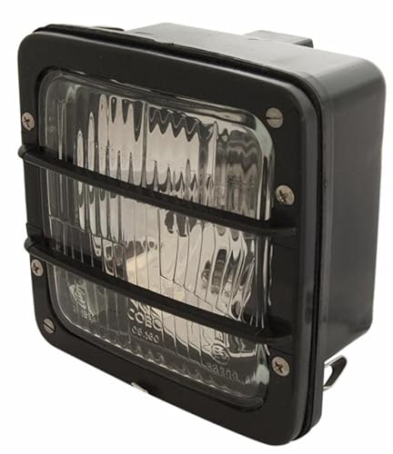 Ama Traktorleuchten 140x140 mm: Rechter und linker symmetrischer Scheinwerfer, Positionslicht, Fernlicht, Abblendlicht, Made in Italy von AMA