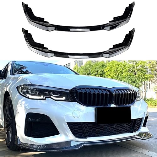 Auto Frontlippe Frontspoiler für BMW 3 Series G20 M Pack 320i 330i 2019-2022,Frontlippe Spoiler Protector Car Styling Karosserie-Anbauteile,A/Black von AMAIR