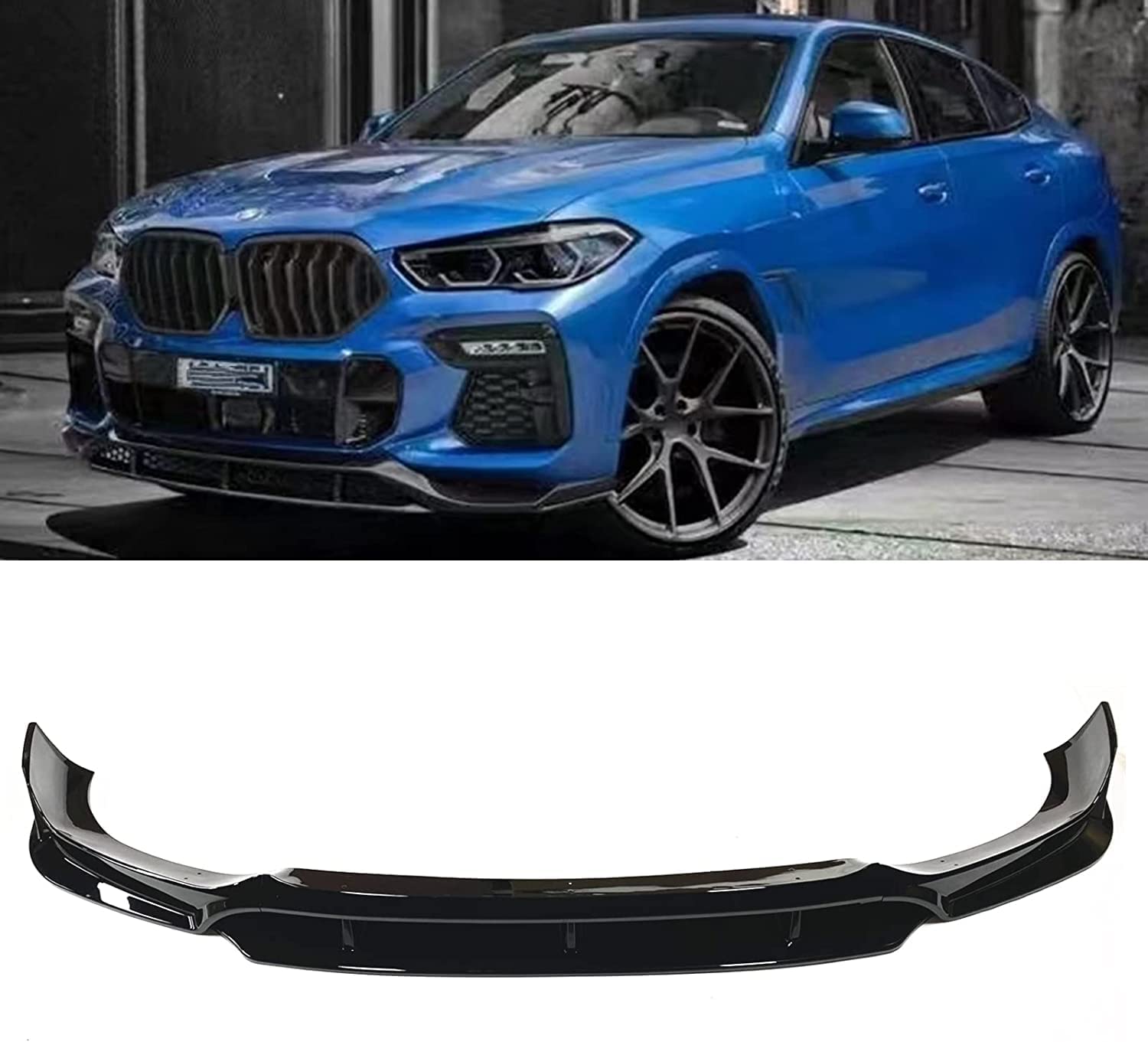 Auto Frontlippe Frontspoiler für BMW X6 G06 M Sport 2020 2021 2022,Frontlippe Spoiler Protector Car Styling Karosserie-Anbauteile von AMAIR