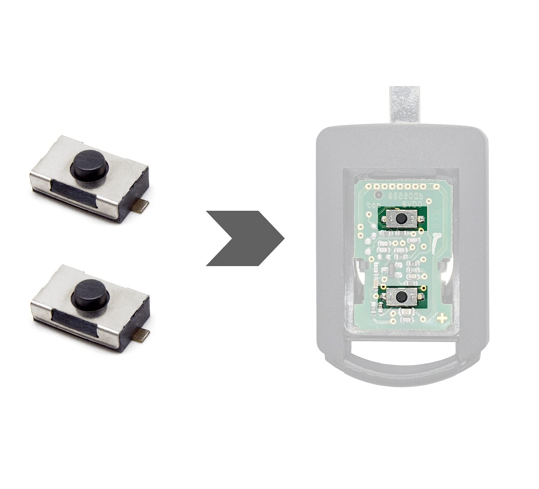 AMAKEY | Mikroschalter Mikrotaster SMD-Taster für Opel Autoschlüssel Fernbedienung | 2 Stück AMAKEY | Mikroschalter Mikrotaster SMD-Taster für Opel Autoschlüssel Fernbedienung | 2 Stück von AMAKEY