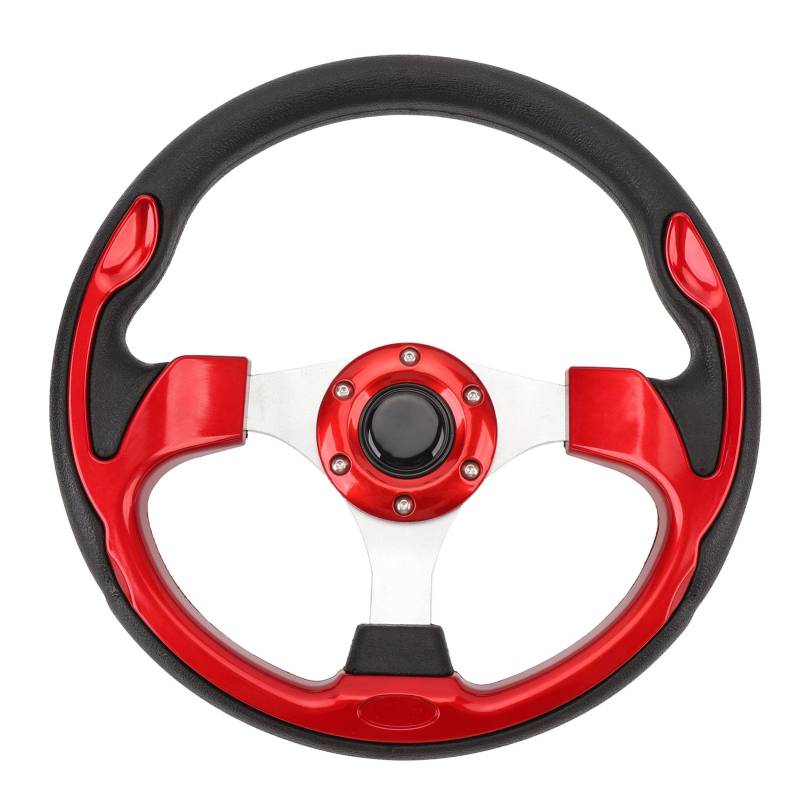 13in Universal Racing Lenkrad PU Leder Aluminium Rahmen, Komfortgriff, Einfache Installation für Autos, Sportsportfahrzeuge (Verrotten) von AMAKO