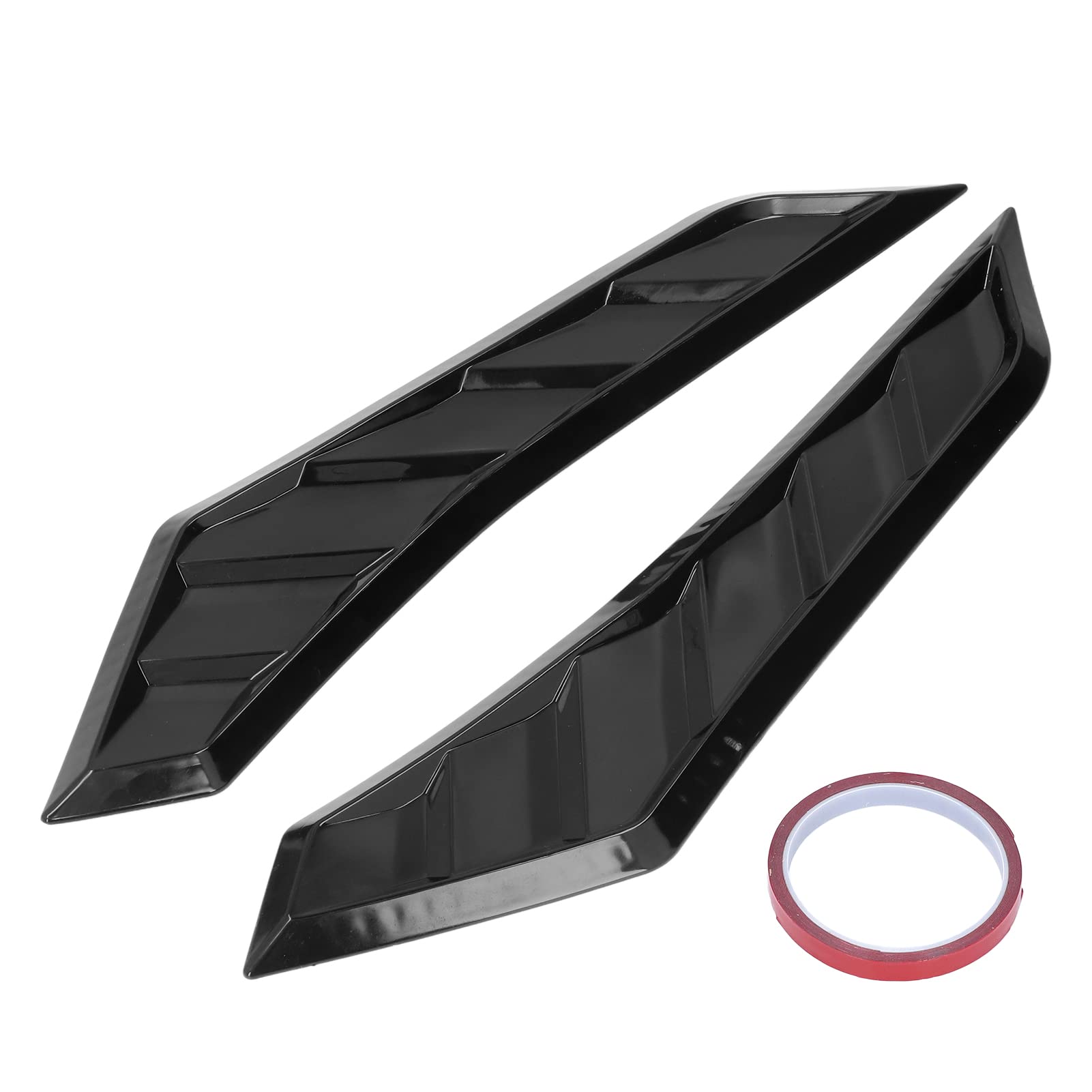 2 Pcs Universal Hood Air Lüftungsöffnungen: Glanz Schwarze Haubenhaube für Autos, Universelle Gummi Deckung Vorne, Verbessert Den Luftstromstil, Einschließlich Klebstoff von AMAKO