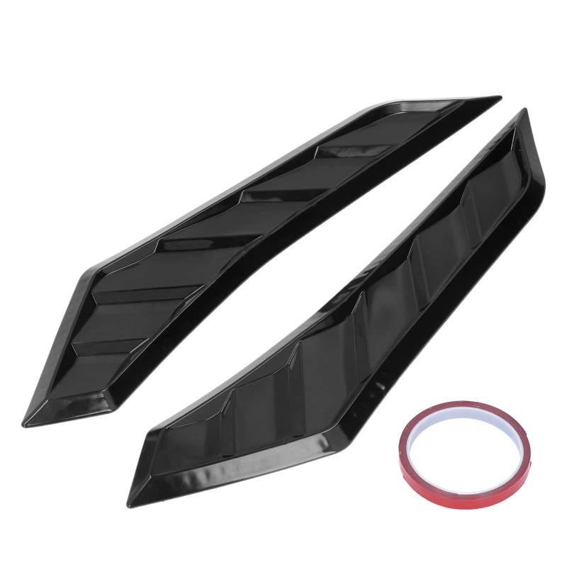 2 Pcs Universal Hood Air Lüftungsöffnungen: Glanz Schwarze Haubenhaube für Autos, Universelle Gummi Deckung Vorne, Verbessert Den Luftstromstil, Einschließlich Klebstoff von AMAKO