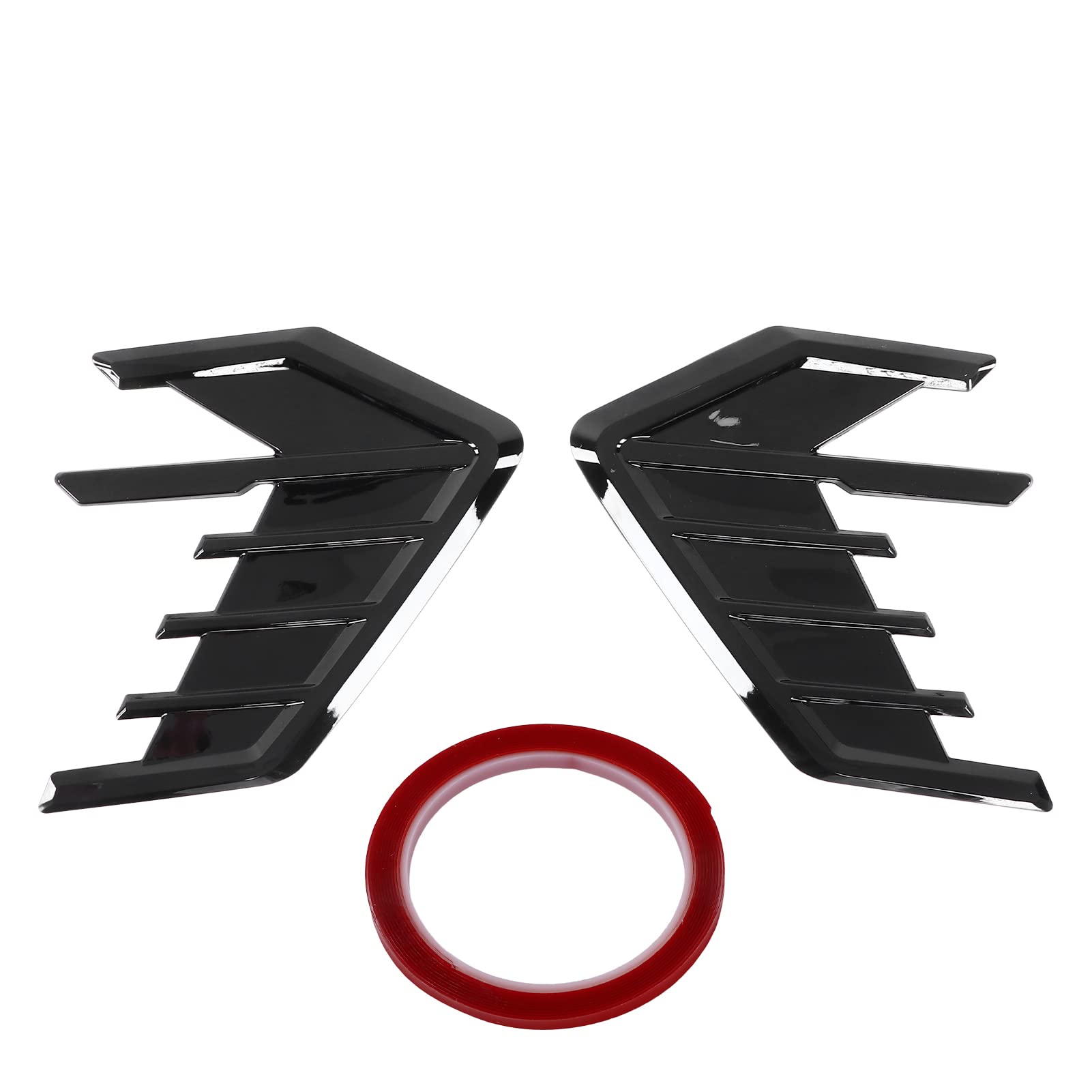 2Pcs Glänzende Schwarze Auto Seitenabdeckung Air Lüftungsverkleidung, Schlankes Auto Außen Upgrade für AudiA7 S7 4K8 2018 bis 2020, Ersatz für Gummi Seiten Entlüftungsverkleidung von AMAKO