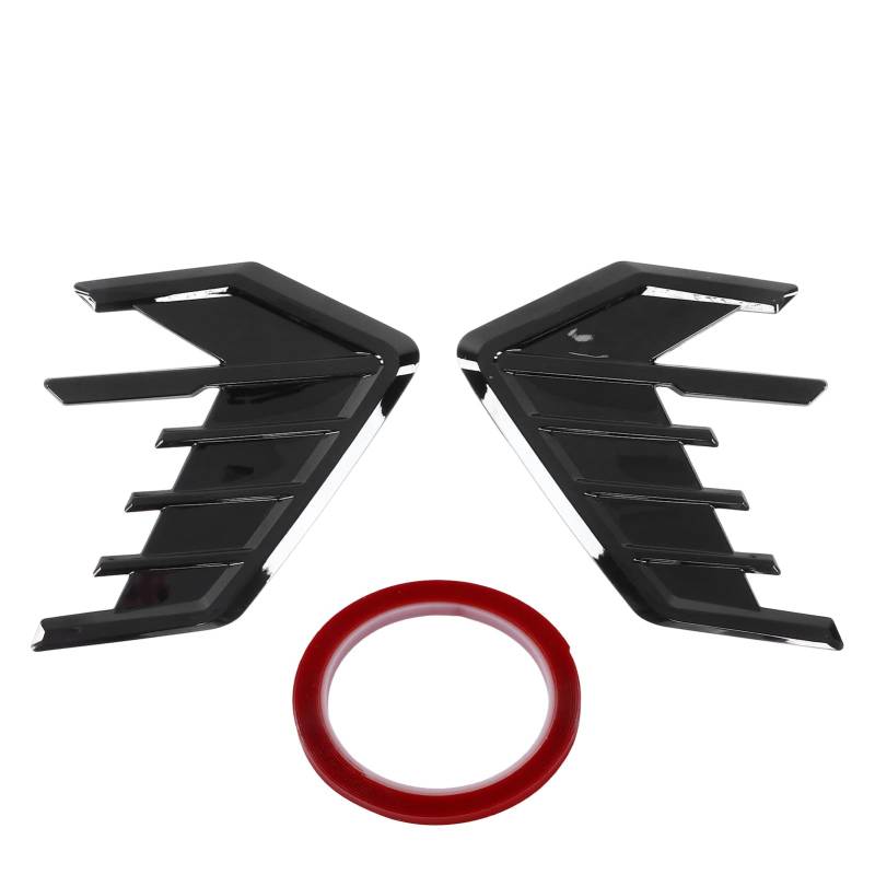 2Pcs Glänzende Schwarze Auto Seitenabdeckung Air Lüftungsverkleidung, Schlankes Auto Außen Upgrade für AudiA7 S7 4K8 2018 bis 2020, Ersatz für Gummi Seiten Entlüftungsverkleidung von AMAKO