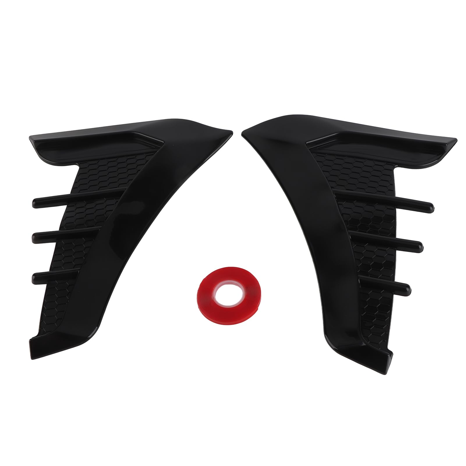 2Pcs Gloss Black Side Entlüftung, Schlanker Gummihai Kiemendekorationsaufkleber, Universelle Außenzubehör für Autos, Seitenlüftungsverkleidung, die Den Stil Erhöht von AMAKO