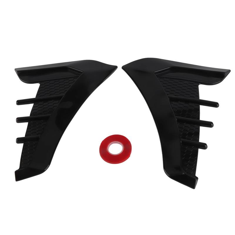 2Pcs Gloss Black Side Entlüftung, Schlanker Gummihai Kiemendekorationsaufkleber, Universelle Außenzubehör für Autos, Seitenlüftungsverkleidung, die Den Stil Erhöht von AMAKO