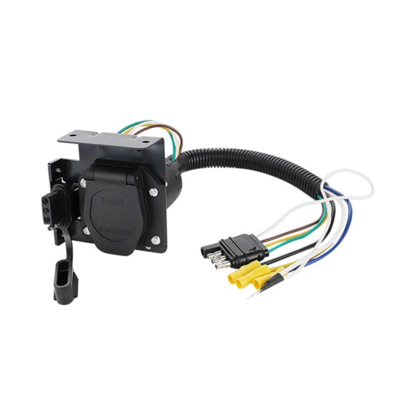 AMAKO Anhängerlichtadapter Dual Output: 4 Wege Flach bis 7 Wege RV Klinge und 4 Wege Flach Weibliche Stecker Kit für Rücklichter, Bremsbeleuchtung, Drehensignale von AMAKO