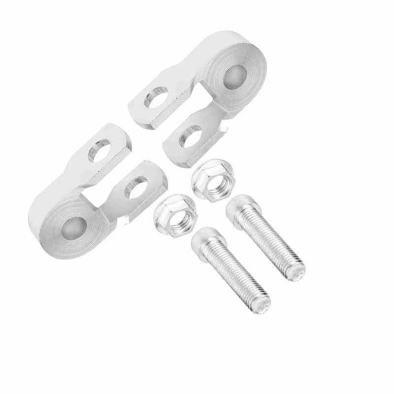 AMAKO Universal Motorcycle Shock Absorber Riser Höhenverlängerung für bessere Dämpfung und Traktion auf steilen Hängen aus hochfestem Aluminiumlegierung Silber 2 Stück (Mit Schrauben) von AMAKO