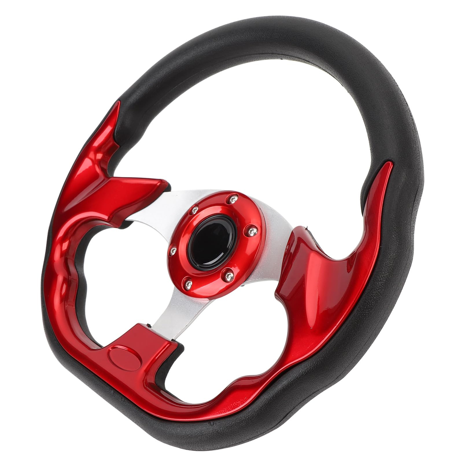 Autolenkrad, 13 Zoll, PU, ​​Stilvolle Optik, Stoßfest, Verbesserter Griff, Einfache Installation, Rennlenkrad für Fahrzeuge (Rot) von AMAKO