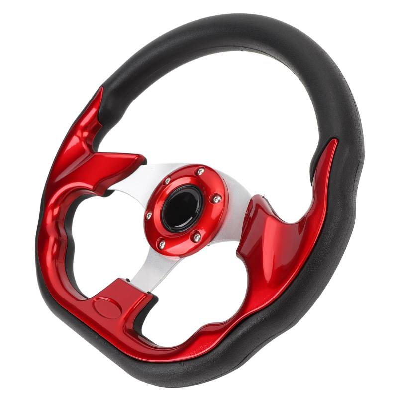 Autolenkrad, 13 Zoll, PU, ​​Stilvolle Optik, Stoßfest, Verbesserter Griff, Einfache Installation, Rennlenkrad für Fahrzeuge (Rot) von AMAKO