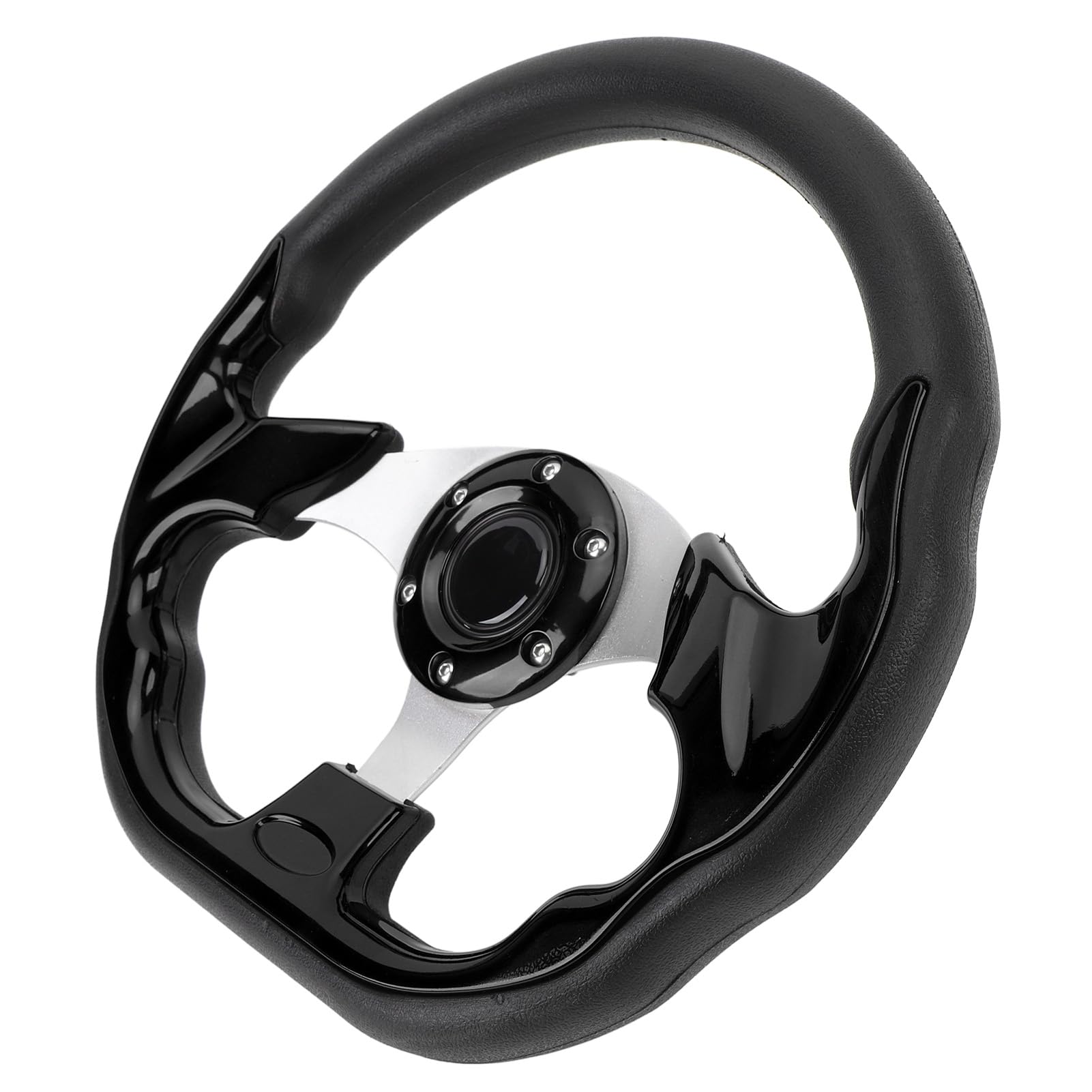 Autolenkrad, 13 Zoll, PU, ​​Stilvolle Optik, Stoßfest, Verbesserter Griff, Einfache Installation, Rennlenkrad für Fahrzeuge (Schwarz) von AMAKO