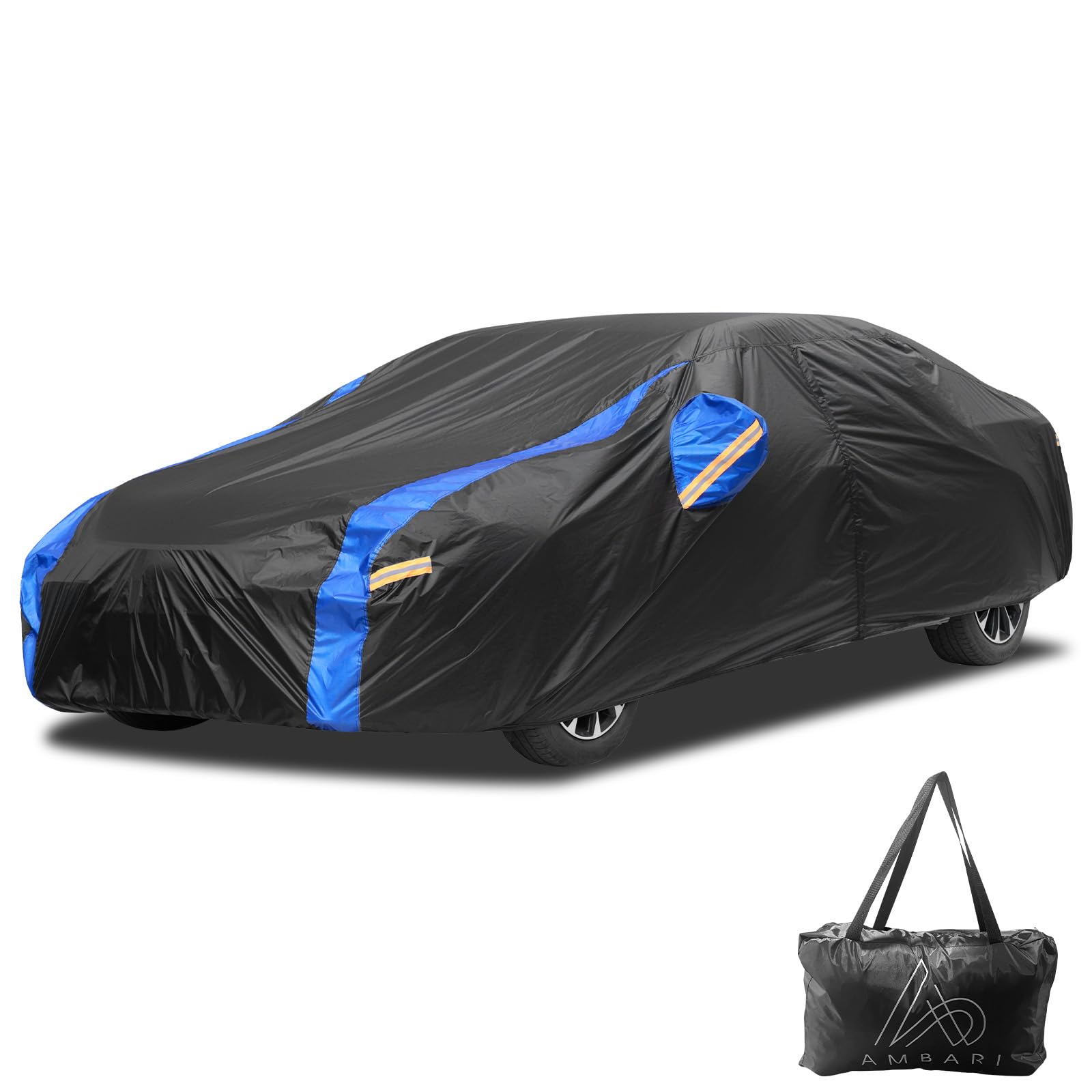 AMBARI Universal SUV/Sedan Full Exterior Car Covers Outdoor Waterproof All Weather Rain Snow UV Protection Black and Blue Zipper Car Cover Size A1 for Sedan Length up to 170 Inches AMBARI Universal SUV/Sedan Full Exterior Car Covers Outdoor Waterproof All Weather Rain Snow UV Protection Black and Blue Zipper Car Cover Size A1 for Sedan Length up to 170 Inches von AMBARI